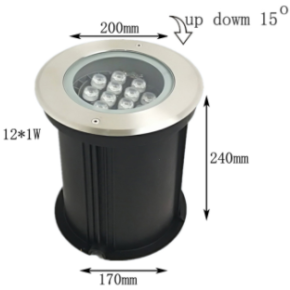Поворотный грунтовый светильник СЕРИИ LUNA 12W IP67 220V RGB/Color UNI HAUSS